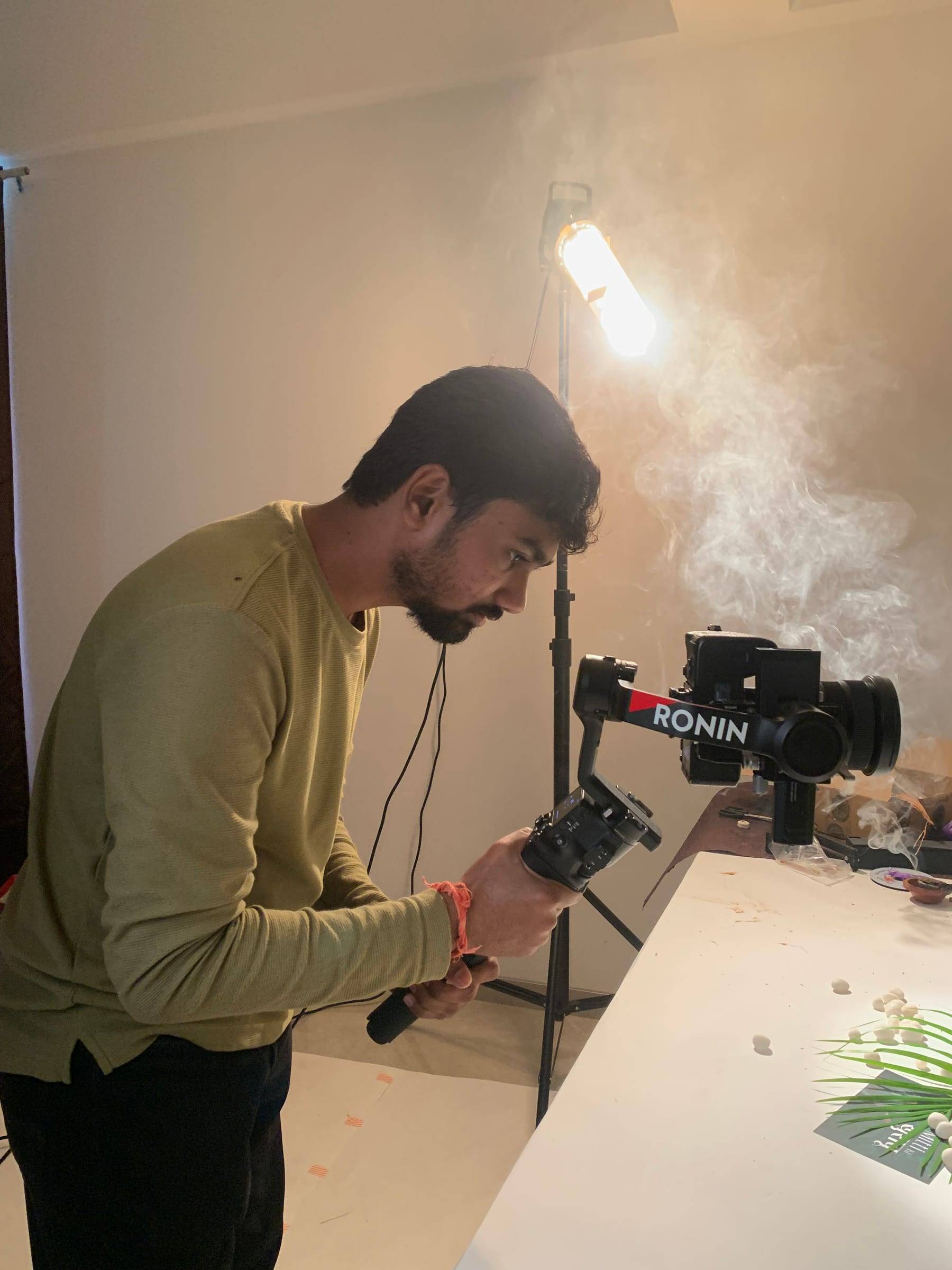 Kaya cinematographer on a product shoot